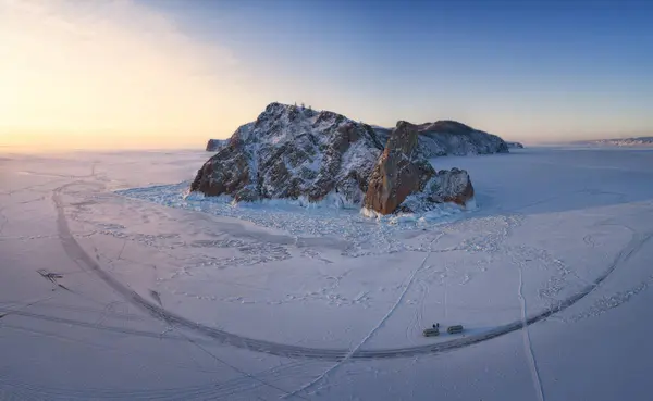 Vista Aérea Las Montañas Invierno —  Fotos de Stock