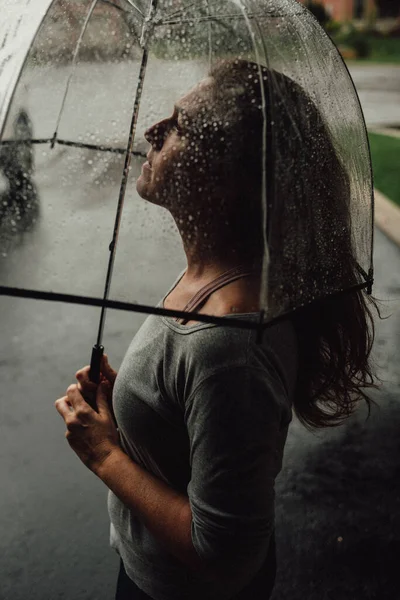 Young Beautiful Woman Umbrella — Stock Photo, Image