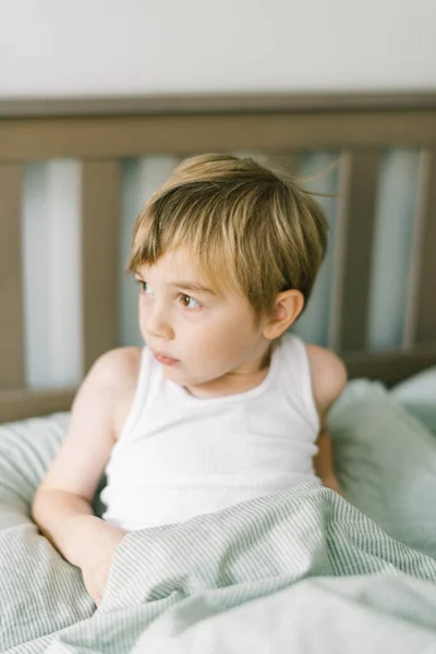 Little Boy Waking Morning — Stock Photo, Image