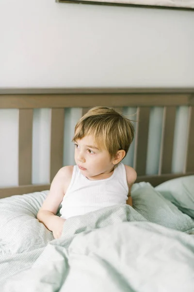 Little Boy Waking Morning — Stock Photo, Image