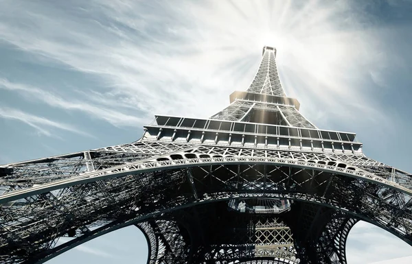 Imagem Dramática Torre Eiffe Símbolo Paris França — Fotografia de Stock