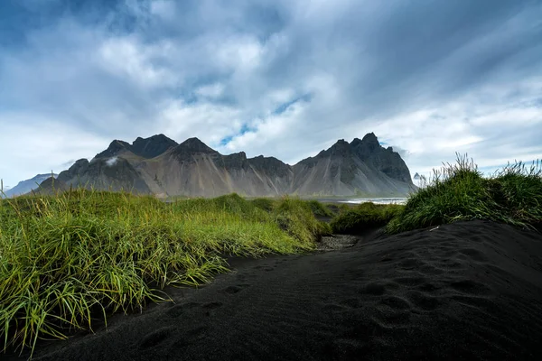 Stoksnes Zlanda Daki Vestrahorn Sıradağları — Stok fotoğraf