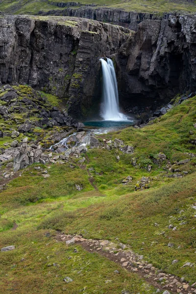 Wodospad Folaldafoss Region Wschodni Islandia — Zdjęcie stockowe
