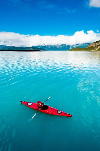 Kayak Féminin Dans Parc National Glacier Bay — Photo