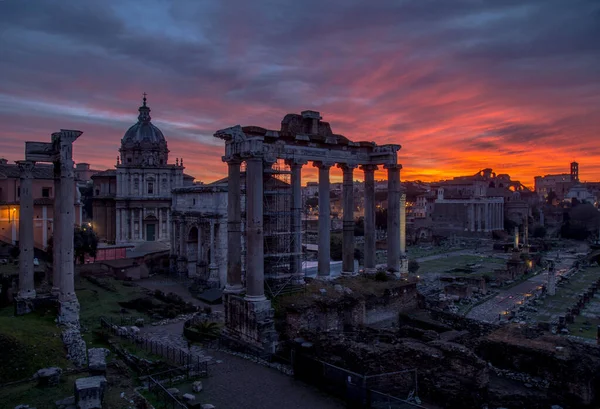 Een Landschap Rome Italië Zonsondergang — Stockfoto