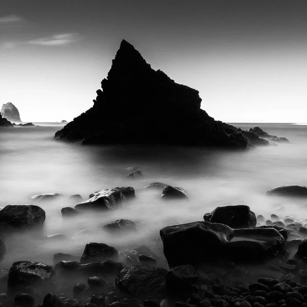 Long Exposure Shot Sea Stack Beach Izu Peninsula Shizuoka Prefecture — Stock Photo, Image