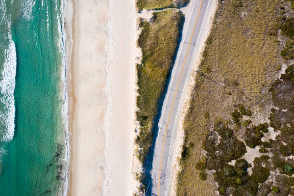 Воздушный Вид Пляж Морем Океаном — стоковое фото