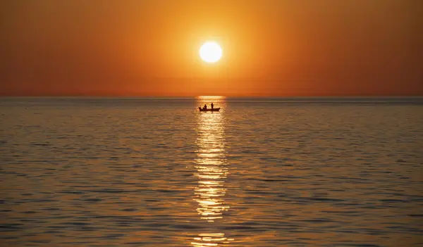 Hermosa Puesta Sol Sobre Mar Croacia — Foto de Stock