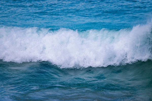 Vista Frontal Água Azul Onda Oceano — Fotografia de Stock