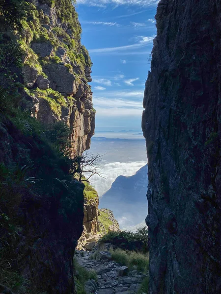 Top Platteklip George Hiking Trail Table Mountain Upcoming Clouds Cape — Stock Photo, Image