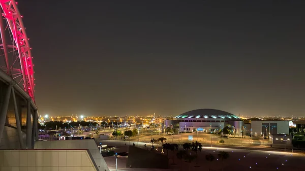 卡塔尔多哈Aspire体育城建筑群夜景景图 — 图库照片