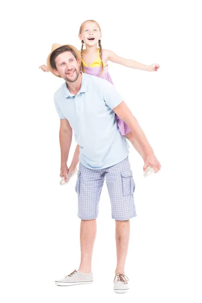 Far och dotter har roligt — Stockfoto