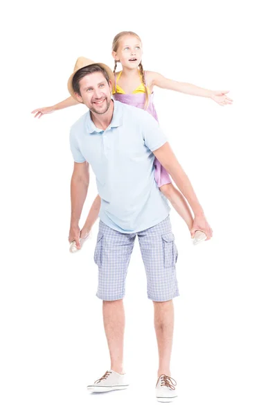 Padre e hija divirtiéndose — Foto de Stock