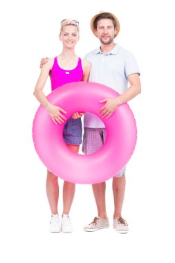 Yüzme Yüzüklü Güzel Çift