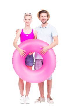 Yüzme Yüzüklü Güzel Çift