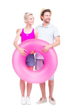 Yüzme Yüzüklü Güzel Çift