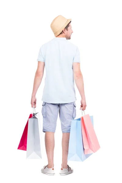 Hombre moderno con bolsas de compras — Foto de Stock