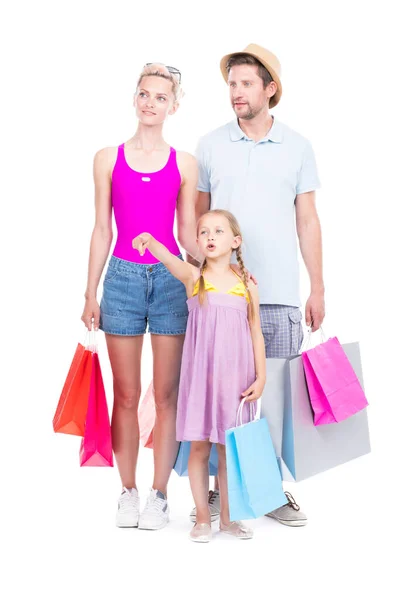 Familia haciendo compras — Foto de Stock