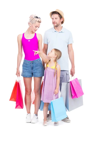 Familia haciendo compras — Foto de Stock