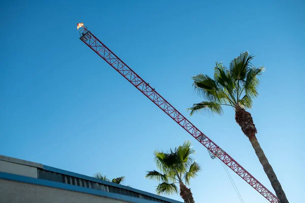 Construction Crane Building Background Sky — Stockfoto