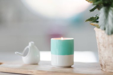 close up of Teal Candle clipart