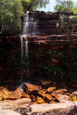 Kayalık Cerrado nehri üzerinde güzel bir şelale.