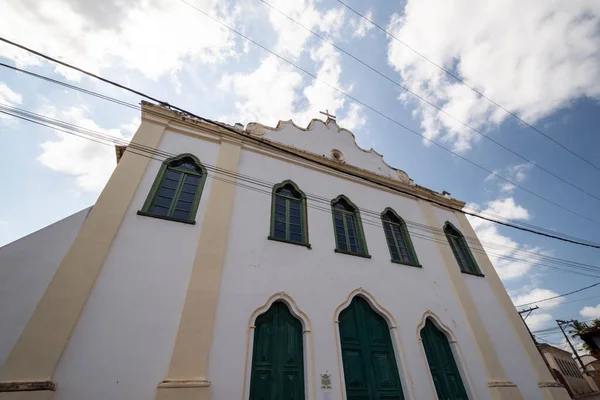 View Facade Colonial Old Church Small Historic Town — Fotografia de Stock