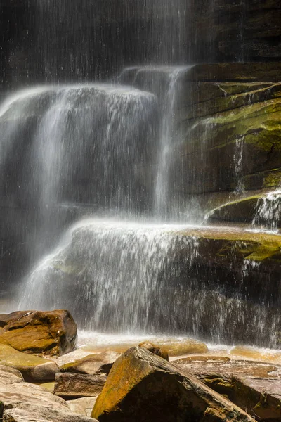 Beautiful Landscape Big Natural Waterfall Rocky Canyon — стоковое фото