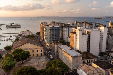 Salvador, Bahia, Brezilya 'nın tarihi şehir merkezindeki şehir merkezinin güzel manzarası
