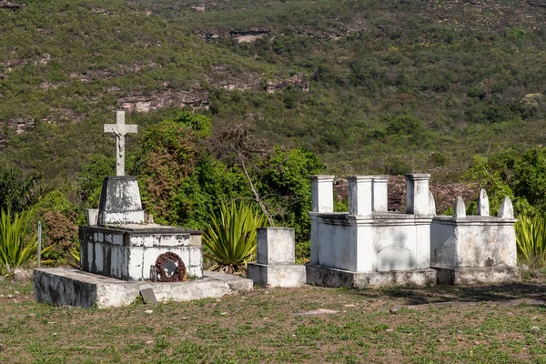 Vista Para Estilo Bizantino Pedras Tumulares Brancas Cemitério Lado Antiga — Fotografia de Stock