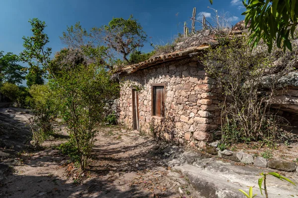 Casa Roca Histórica Rústica Antiguos Mineros Ciudad Montaña — Foto de Stock