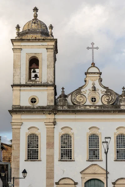 Widok Piękny Stary Kościół Kolonialny Zabytkowym Centrum Salvador Bahia Brazylia — Zdjęcie stockowe
