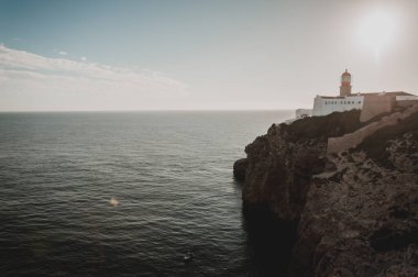 İsrail 'in kuzeyindeki Akdeniz kıyısındaki deniz feneri.