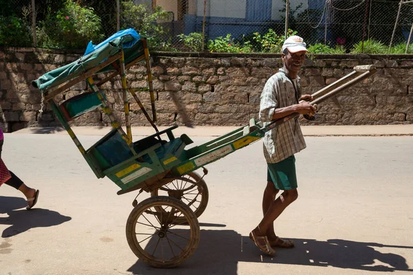 Editorial Rickshaw Taxis Streets Madagascar — Stock Photo, Image