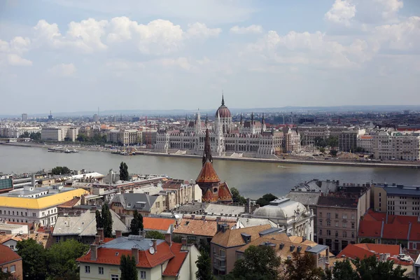 Synen Den Ungerska Parlamentsbyggnaden Budapest Hungary Augusti 2019 — Stockfoto