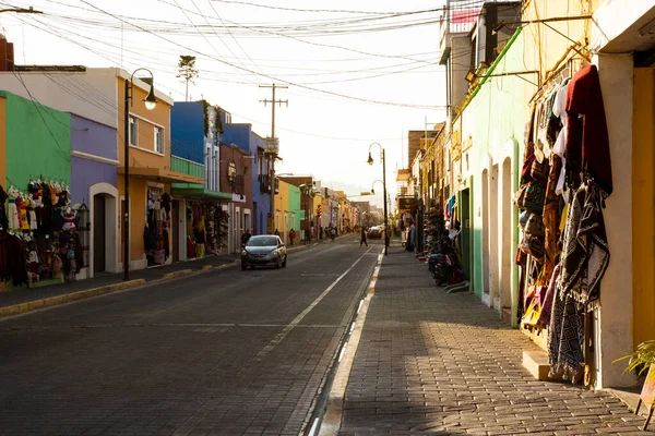 Vista Panorámica Calle Ciudad México Atardecer — Foto de Stock