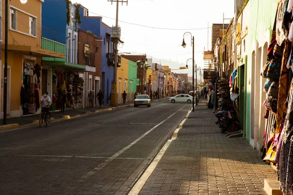 Vista Panorámica Calle Ciudad México Atardecer — Foto de Stock