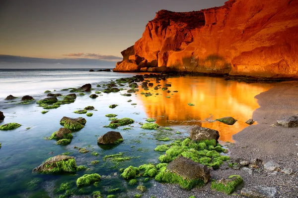 Hiszpania Almeria Playa Los Cocedores Plaża Wieczorek — Zdjęcie stockowe