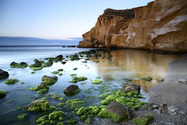 Espanha Almeria Playa Los Cocedores Praia Noite — Fotografia de Stock