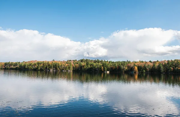 Beau Paysage Automne Avec Arbres Lac — Photo