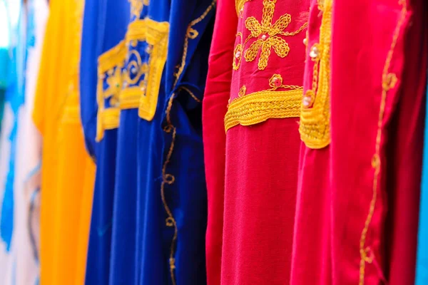 Traditional Thai Silk Fabric Red Yellow Ribbons — Stockfoto
