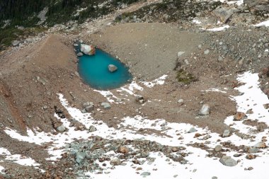 Dağ gölünün güzel manzarası