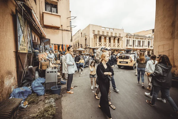 Gente Comprando Mercado Local Marruecos — Foto de Stock