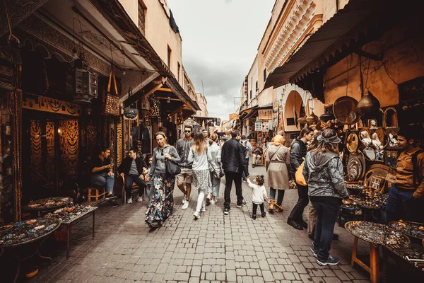 People Shopping Local Market Morocco — Stock Photo, Image