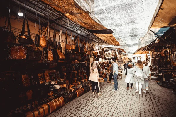 Mensen Winkelen Lokale Markt Marokko — Stockfoto