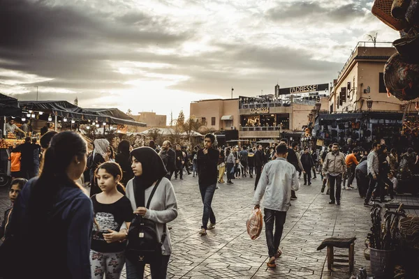 Pessoas Que Fazem Compras Mercado Local Marrocos — Fotografia de Stock