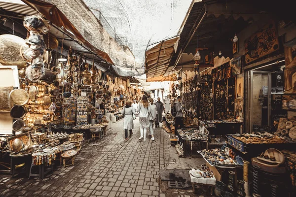 Mensen Winkelen Lokale Markt Marokko — Stockfoto