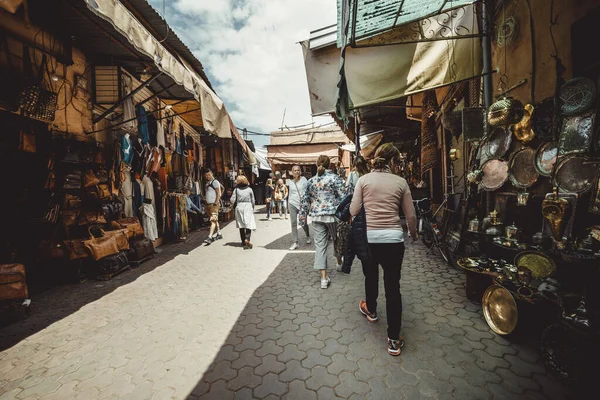 Mensen Winkelen Lokale Markt Marokko — Stockfoto