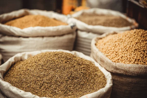 Different Tasty Spices Market — Stock Photo, Image