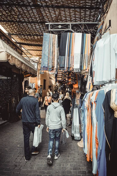 Pessoas Que Fazem Compras Mercado Local Marrocos — Fotografia de Stock